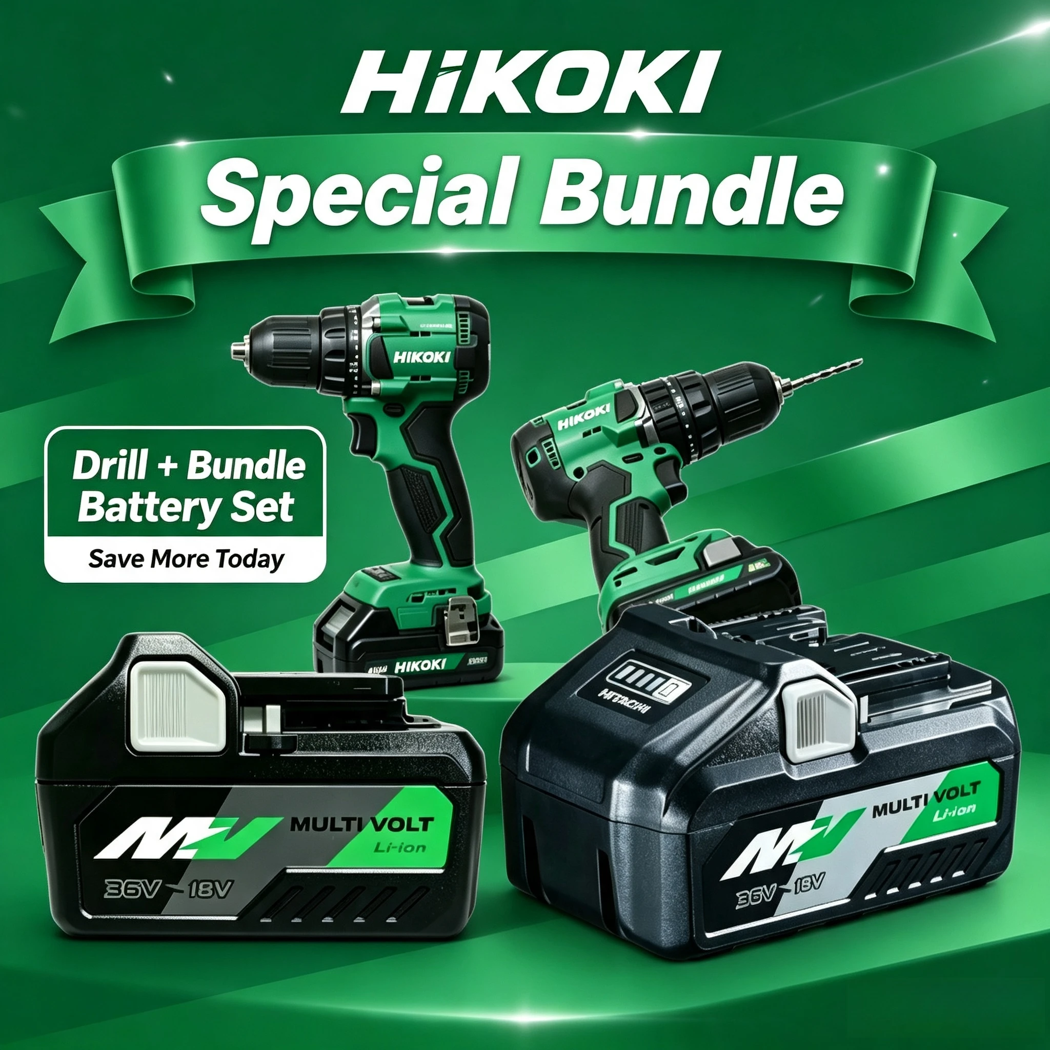 HiKOKI cordless tools,18V 5.0Ah rechargeable li‑ion battery, low standby consumption,solid construction against minor bumps