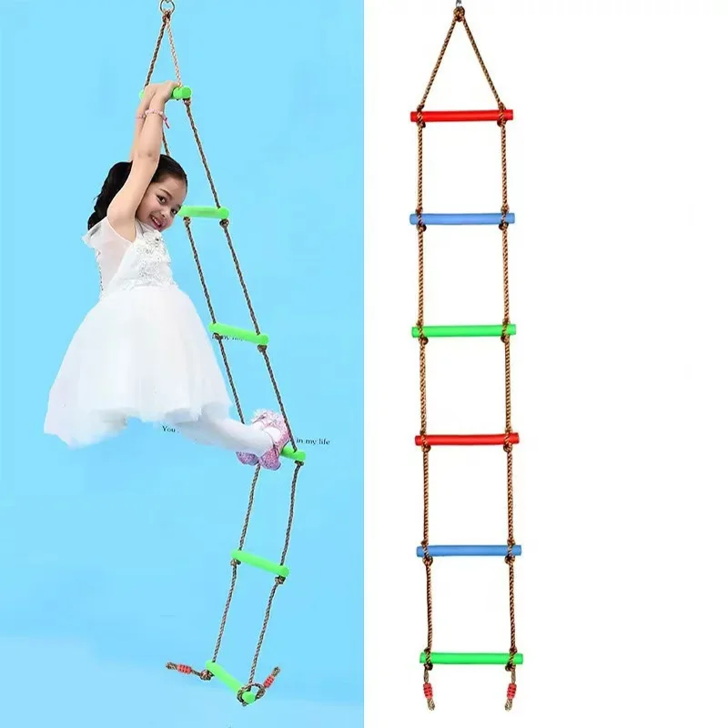 Touwladder voor kinderen Hangende ladder Klimmen Jungle Gym Hindernisbaan Achtertuin Buiten Binnen Home Gym Coördinatiespeelgoed