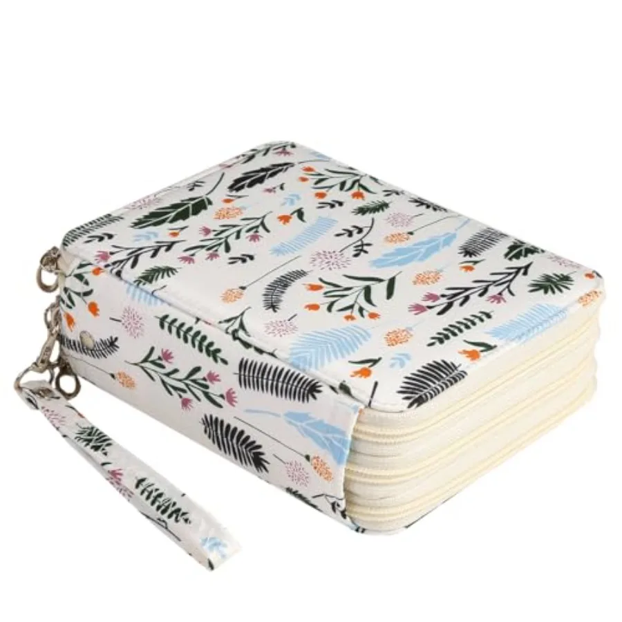 

Portable Colored 72 Slots Pencil case Organizer with Printing Pattern for Watercolor Pens or Markers, Pencil Case Organizer for