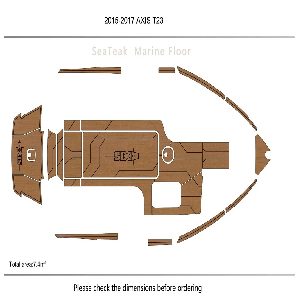 

2015-2017 AXIS T23 Cockpit Swim platform 1/4" 6mm EVA Faux Teak Deck FLOOR SeaDek MarineMat Gatorstep Style Self Adhesive