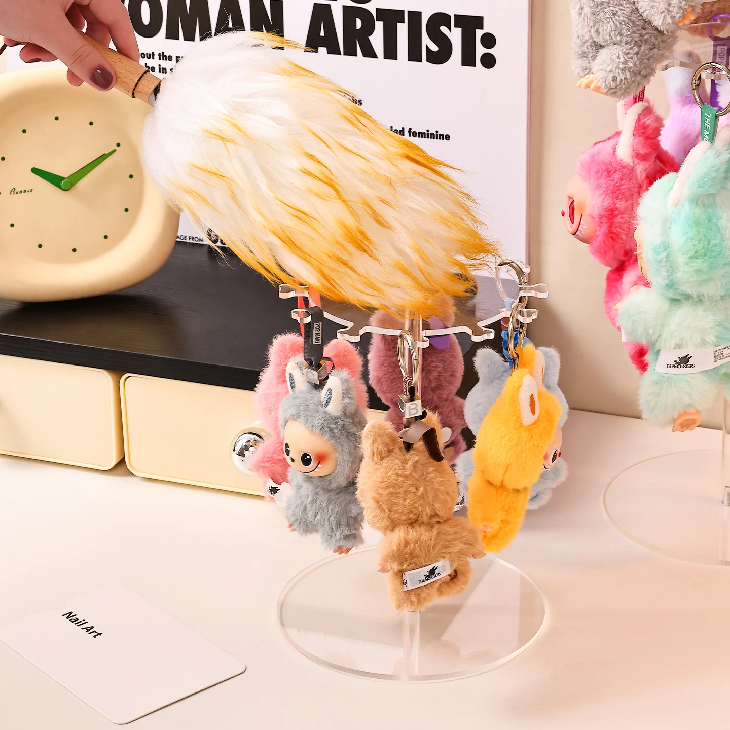 1pc Rotatable for Labubu Hanging Display Rack Suitable for Plush Toy Blind Box Storage Display Rack Jewelry Organizer