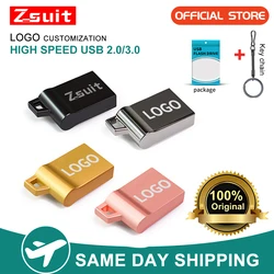ZSUIT DKXFK 3.0 Metal USB Flash Drive 64GB Pen Drive 4GB 8GB 16GB U Disk 32GB Memory Stick 128GB USB Storage Stick Custom LOGO