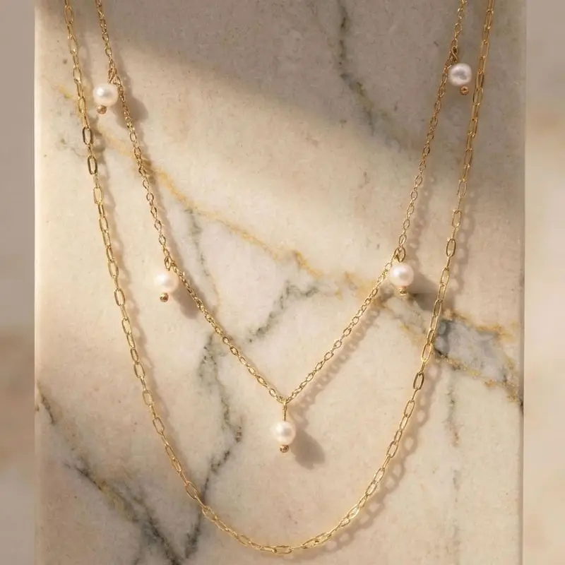 Pearl Pendant Steel Necklace,-Border Bestseller, Commuting Necklace, Jewelry