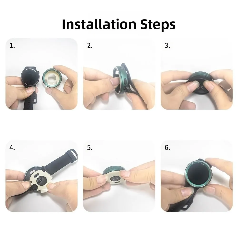 

Replacement Metal Watch Bezel Anti-Scratch Shockproof Watch Case Shell Protective Screen Protector for Garmin VivoActive 6