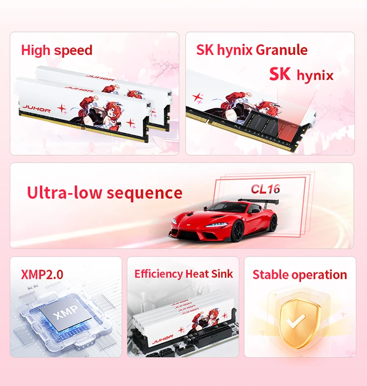 JUHOR DDR4 32GB 3600MHz 데스크탑 메모리