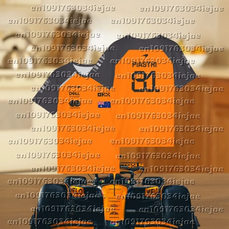 

2025 New Men's Quick-drying Locomotive T-shirt Oscar Piastri 2025 No. 81 Print Comfortable Casual Sports Racing Short Sleeve