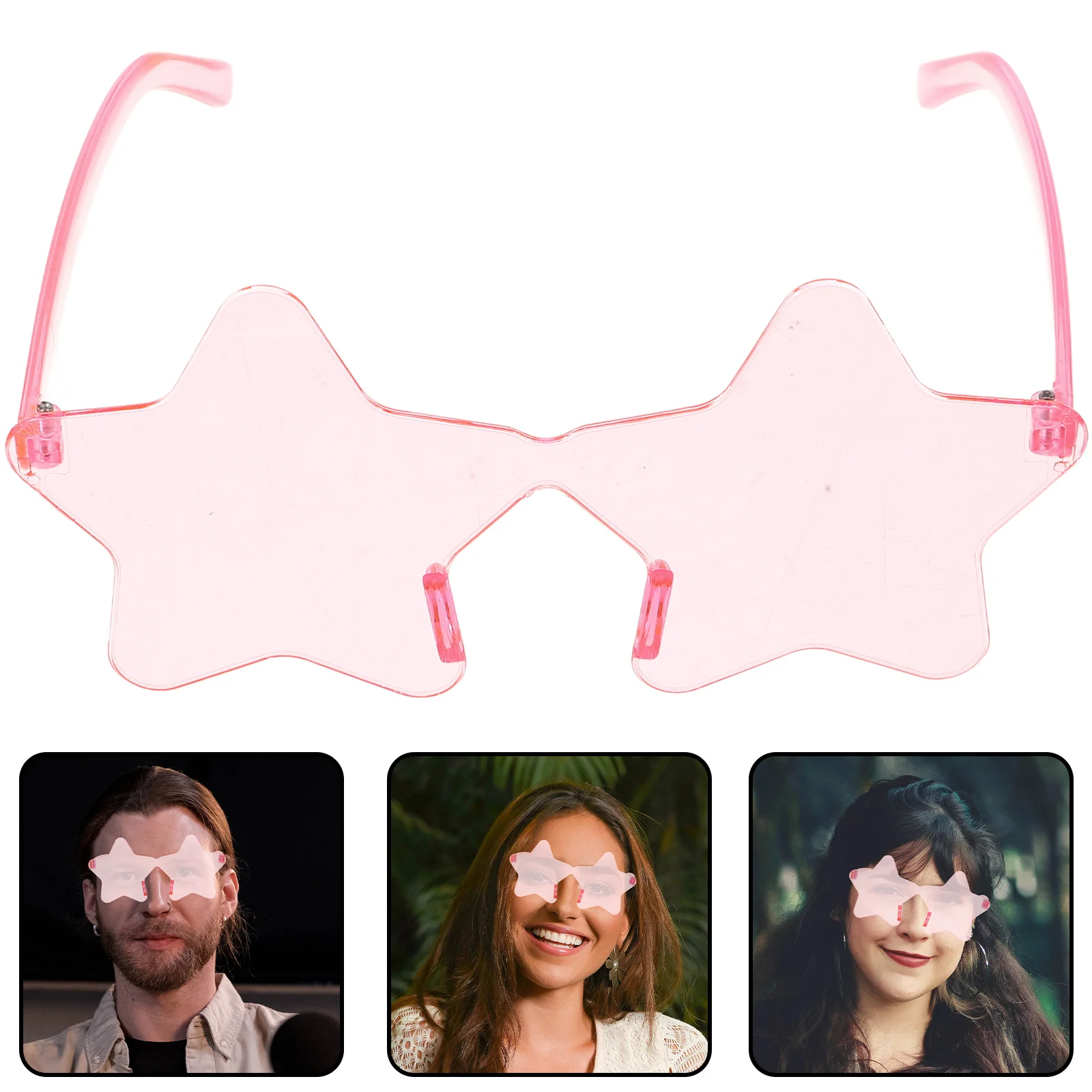 

1Pair Five Pointed Star Sunglasses Frameless Stylish Party Glasses Festival Eyewear Glasses for Women Men