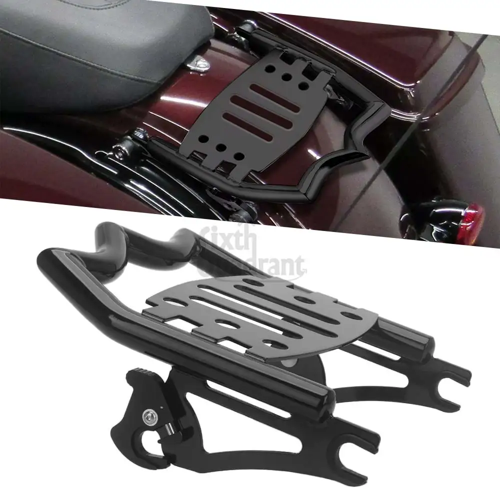

Motorcycle Black Detachable Luggage Carrier Rear Rack For Harley Touring Road King Electra Street Glide FLTRX FLHX 2009-2025