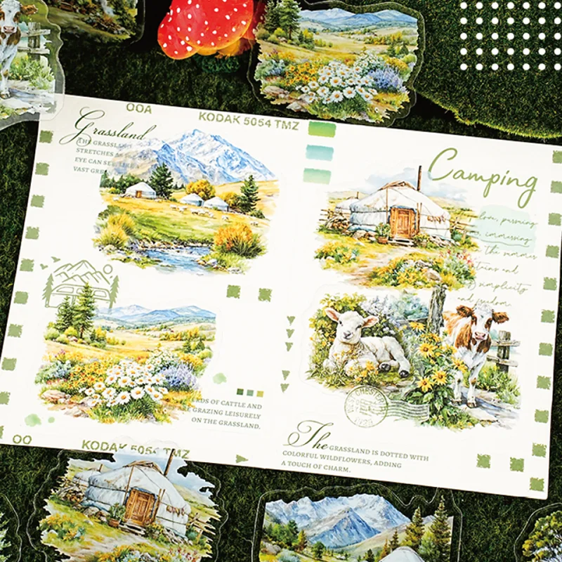Mr. Paper Mountain River Scenery Stickers 20 sheets/pack Four Seasons Scenery Snow Scenery Stickers Handbooks DIY Decoration