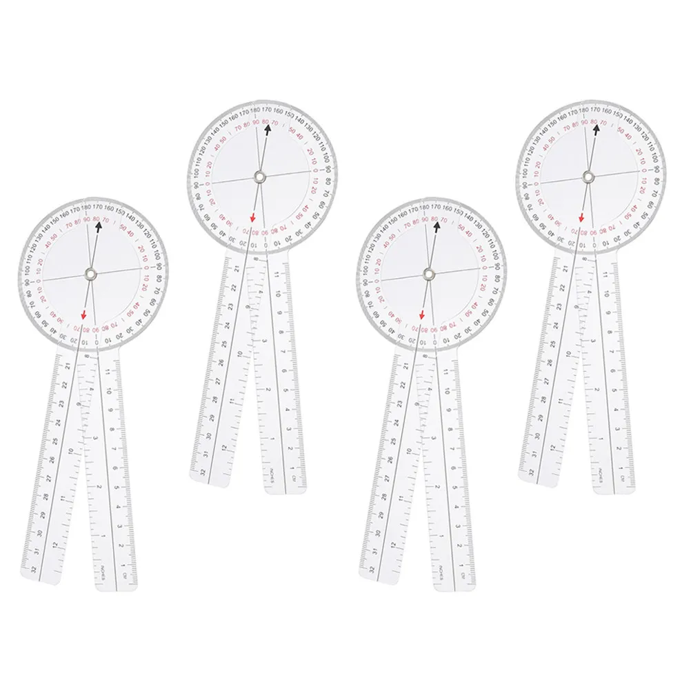 4Pcs Angle Protractor Ruler Plastic Folding Goniometer with Accurate Scale Smooth Edge Safe for Learning Measurement and
