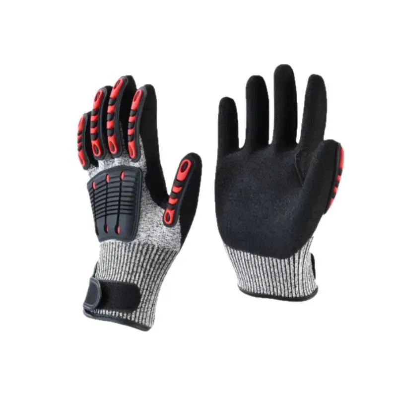 Cut Resistant Work Gloves 2Pcs Anti-Vibration Water Resistant Safety Protective Gloves for Outdoor Work Industrial Daily Use