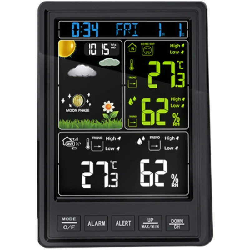 

Thermometer Wireless Thermohygrometer Indoor and Outdoor Color Screen