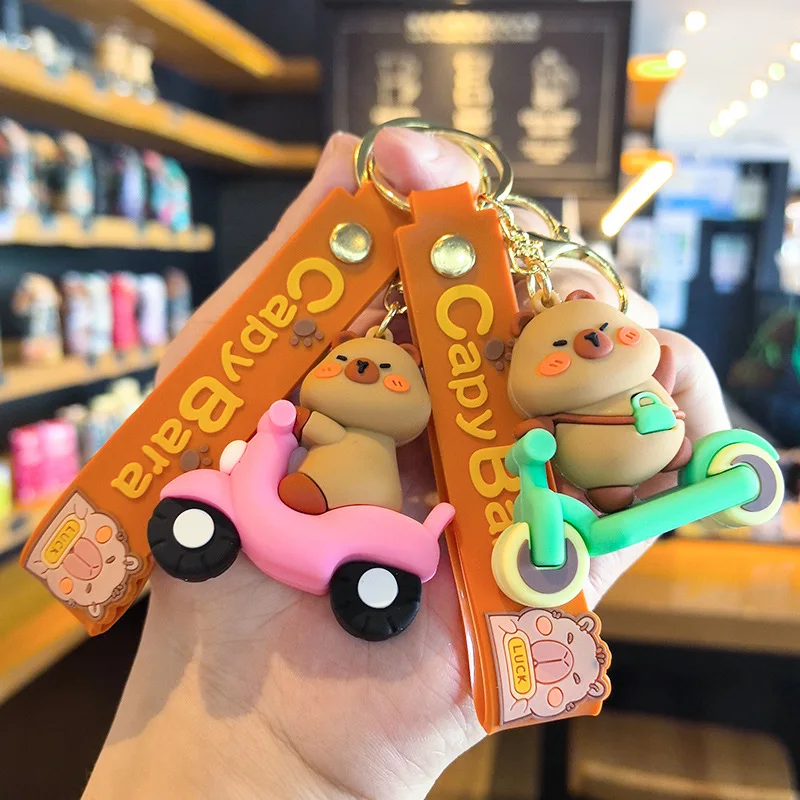 

7th Generation Bicycle Dolphin Shark Capybara Keychain Doll Machine Gift Premium Cartoon Cute Dolphin Hanging