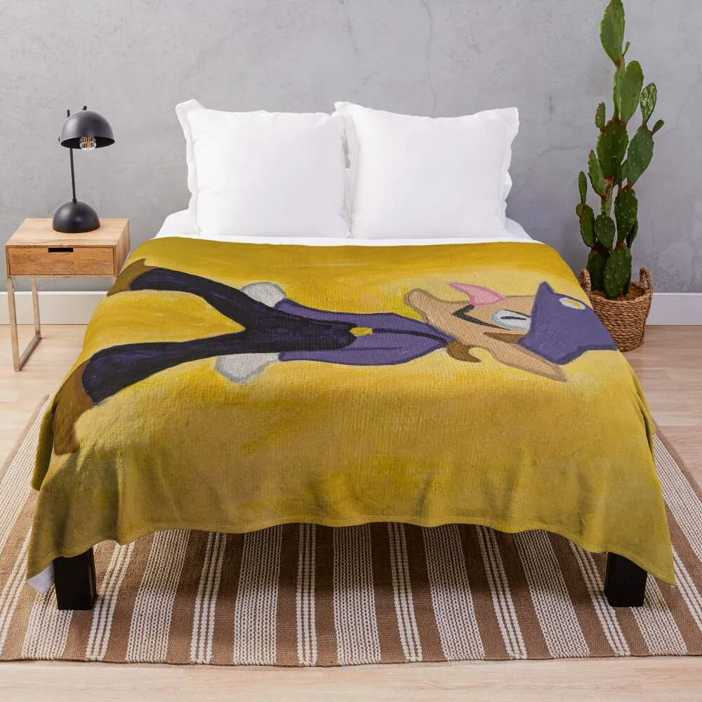 

Bold and Waah Paint on Canvas Throw Blanket Travel Size Cozy Blanket for Plane Train