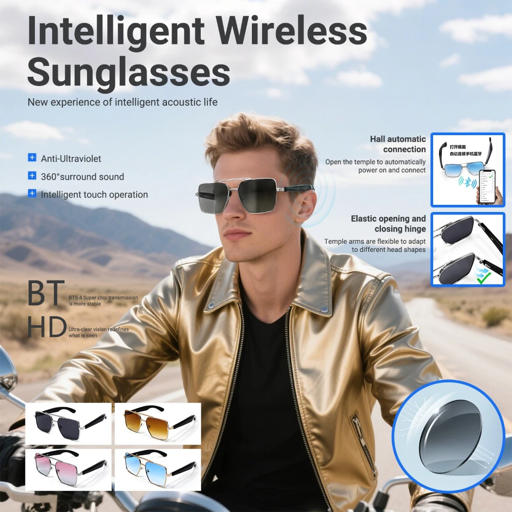 

Очки GT-30, характеристики очков Bluetooth, солнцезащитные очки для перевода, голосовой пульт дистанционного управления, музыкальные очки, водонепроницаемые очки