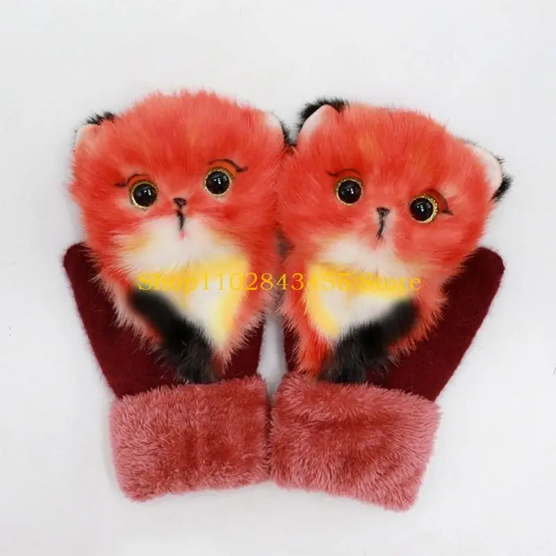 49MC Winter Plush Gloves Mitts Kids Knit Gloves Cartoon Gloves Kids Gloves Animal