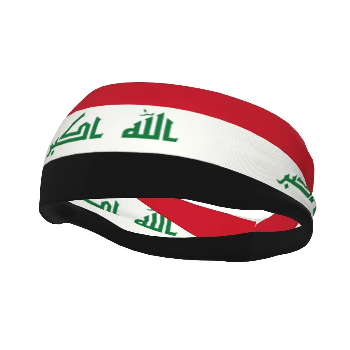 Custom Iraq Flag Gym Headbands for Exercise Non Slip Elastic Iraqi Patriotic Moisture Wicking Sweatband Men Women