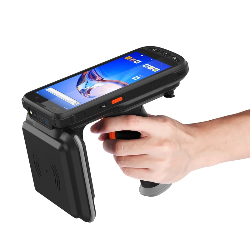 5.5 inch Handheld Terminal Long Range UHF RFID Reader Android 10 rugged pda 1D 2D Barcode Scanner PDA