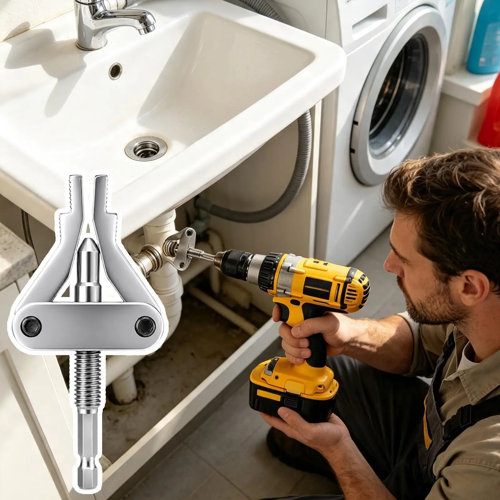 Faucet Angle Valve Wire Extractor Steel Hex Shank Pipe Repair Tool Broken Thread Puller Hex Shank Drill Bit for Drill Wrench