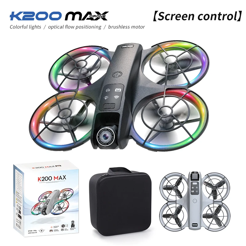 Mini K200 MAX Drone Professional 4K HD Dual Camera Screen Optical Flow Drone Toys Brushless Quadcopter Gift Fpv Drone