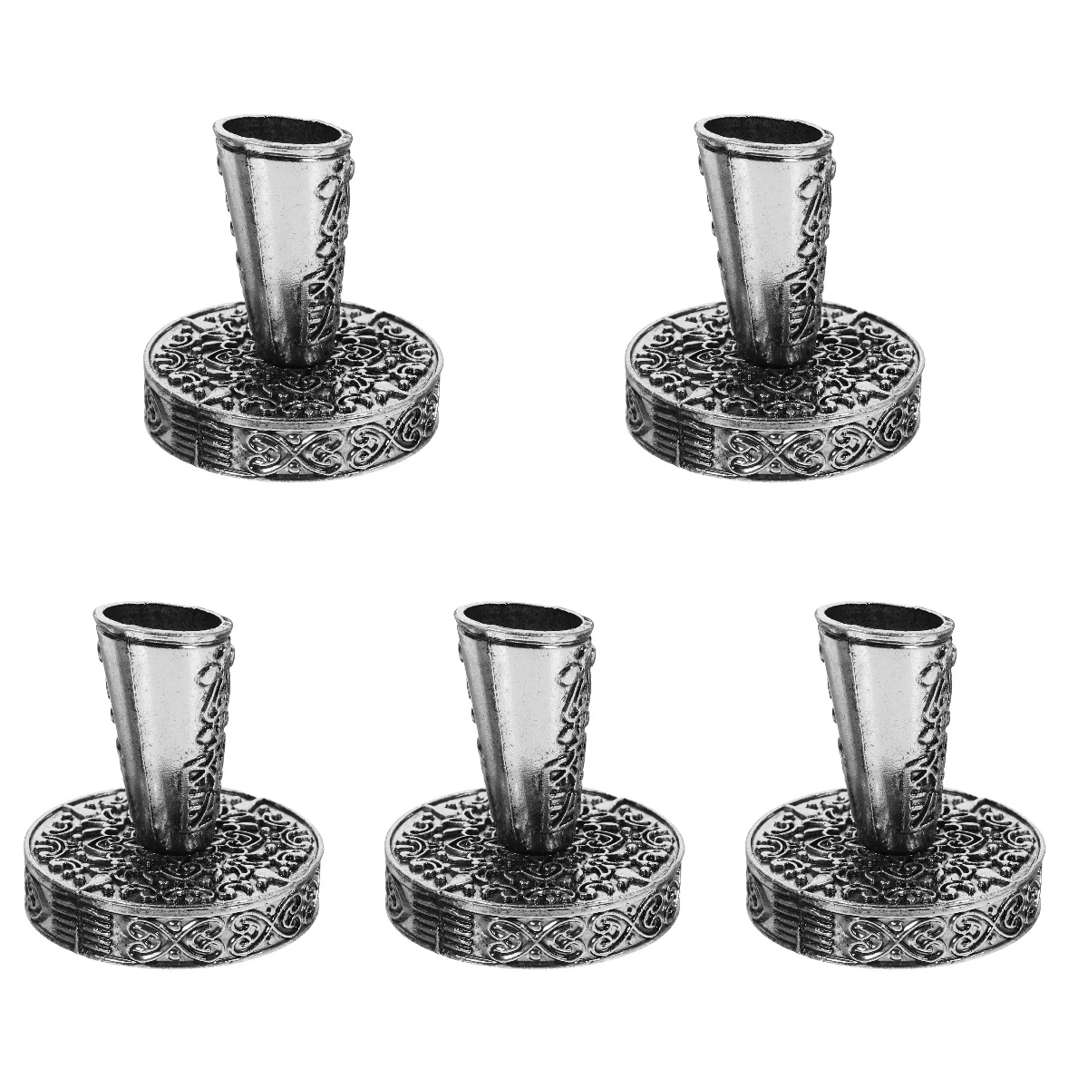 

Set of 5 Retro Oblique Pen Holder Metal Single Stand Home Pot Base Pencil Fountain Office