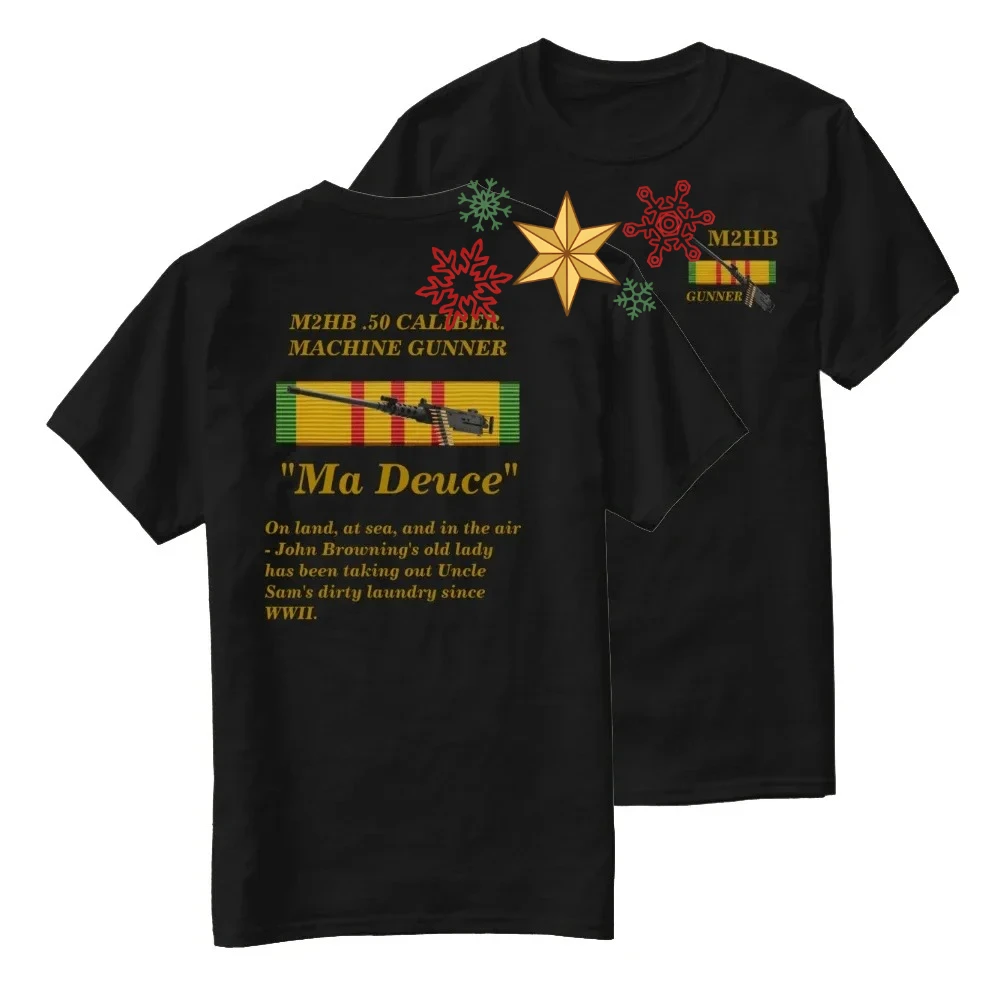 Military Style M2HB .50 Caliber Machine Gunner T-Shirt 100% Cotton O-Neck Summer Short Sleeve Casual Mens T-shirt Size S-3XL