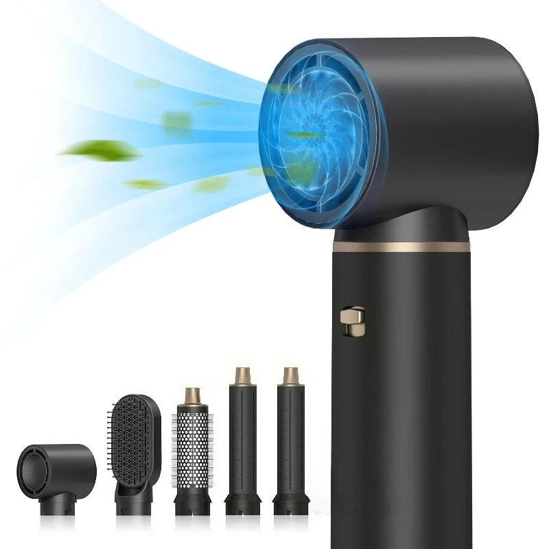 

5 in1 Ionic Hot Air Brush Hair Styler 1000W Air Blower Curler Straightener Detachable Heads Quick Styling Smoothing Curling Tool