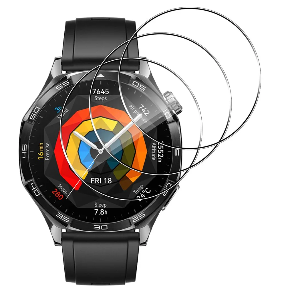 3PCS Screen Protector Tempered Glass For Huawei Watch GT 5 Pro 46mm Protective Film Anti-Scratch Clear HD 2.5D 9H Premium Films