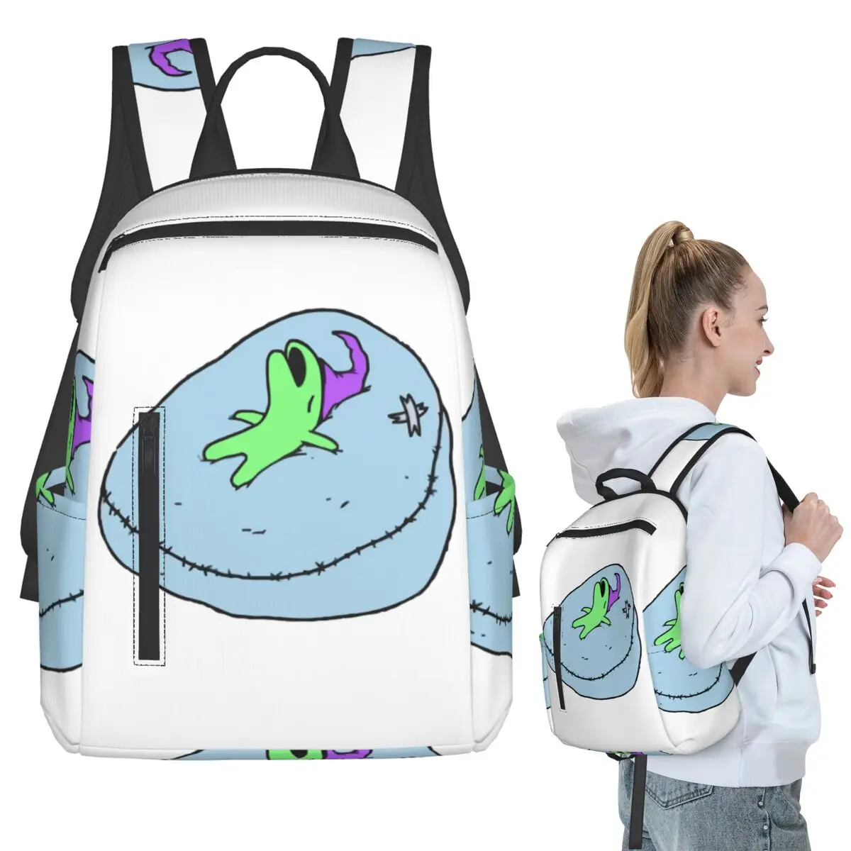 glep-スリーピングスマイリングフレンズバックパック学生ブックバッグ子供スクールバッグコンピュータショルダーバッグ男性女性