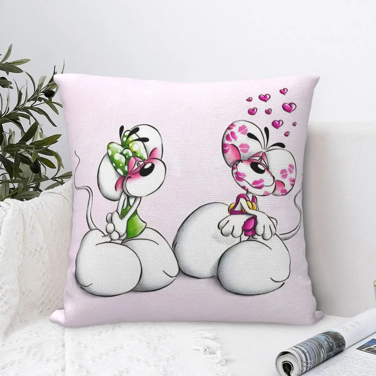 D-Diddles Pillowcase Polyester Cushion Cover Decoration Diddl Catoon Throw Pillow Case Cover Home Zippered 40*40cm