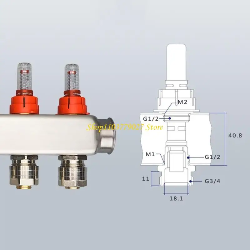 C4DF مقياس تدفق المياه المريح لضبط درجة الحرارة المرئية للحرارة تحت الأرضية #1