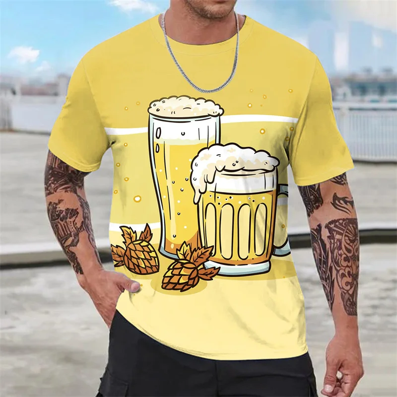 Vintage New 3D German Oktoberfest Beer Festival Printing T-Shirt Costume Germany Beer Festival Graphic Tee Shirts Mens Clothing