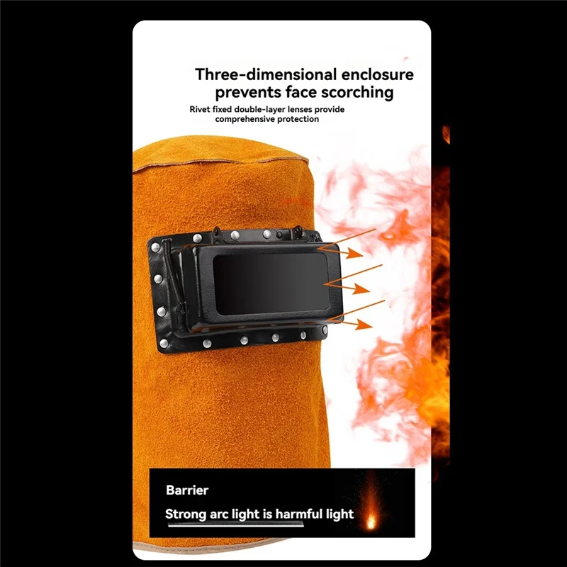 

ABUL-Flip Lens Leather Welding Helmet And Grinding Protection Face Shield, Work Cap In Flame Resistant Material