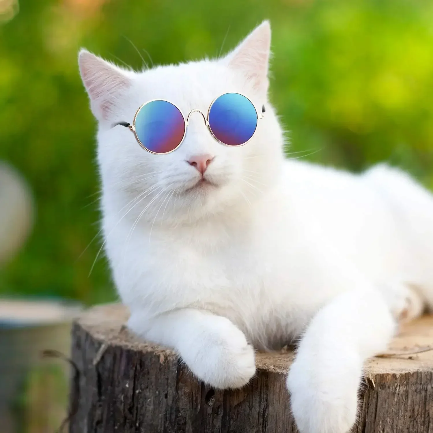 Lovely Pet Cat Glasses Dog Glasses Pet Products Cat Toy Dog Sunglasses Photos Props Pet Accessoires Round Glasses Straw hat set