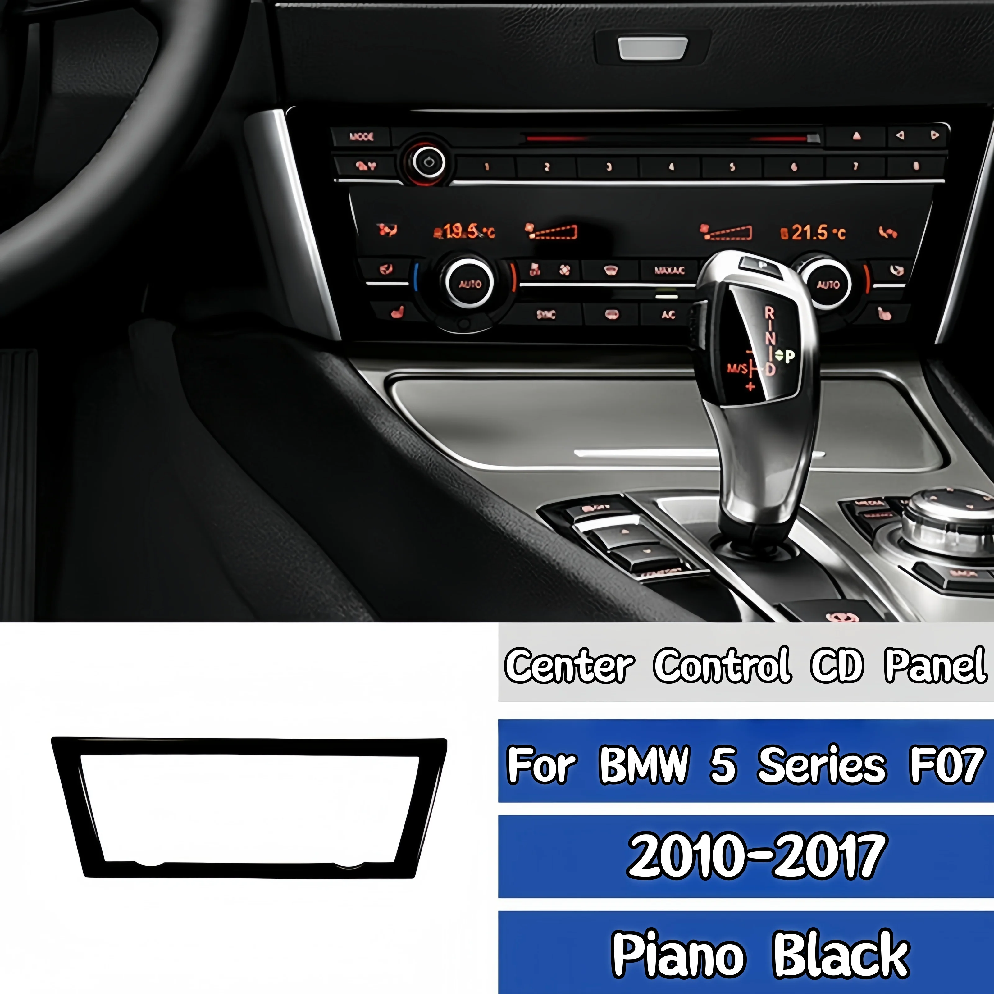 

Для BMW 5 серии GT5 F07 2010-2017: Декоративная накладка на рамку кнопки CD центральной консоли, цвет черный глянец, аксессуары для интерьера автомобиля