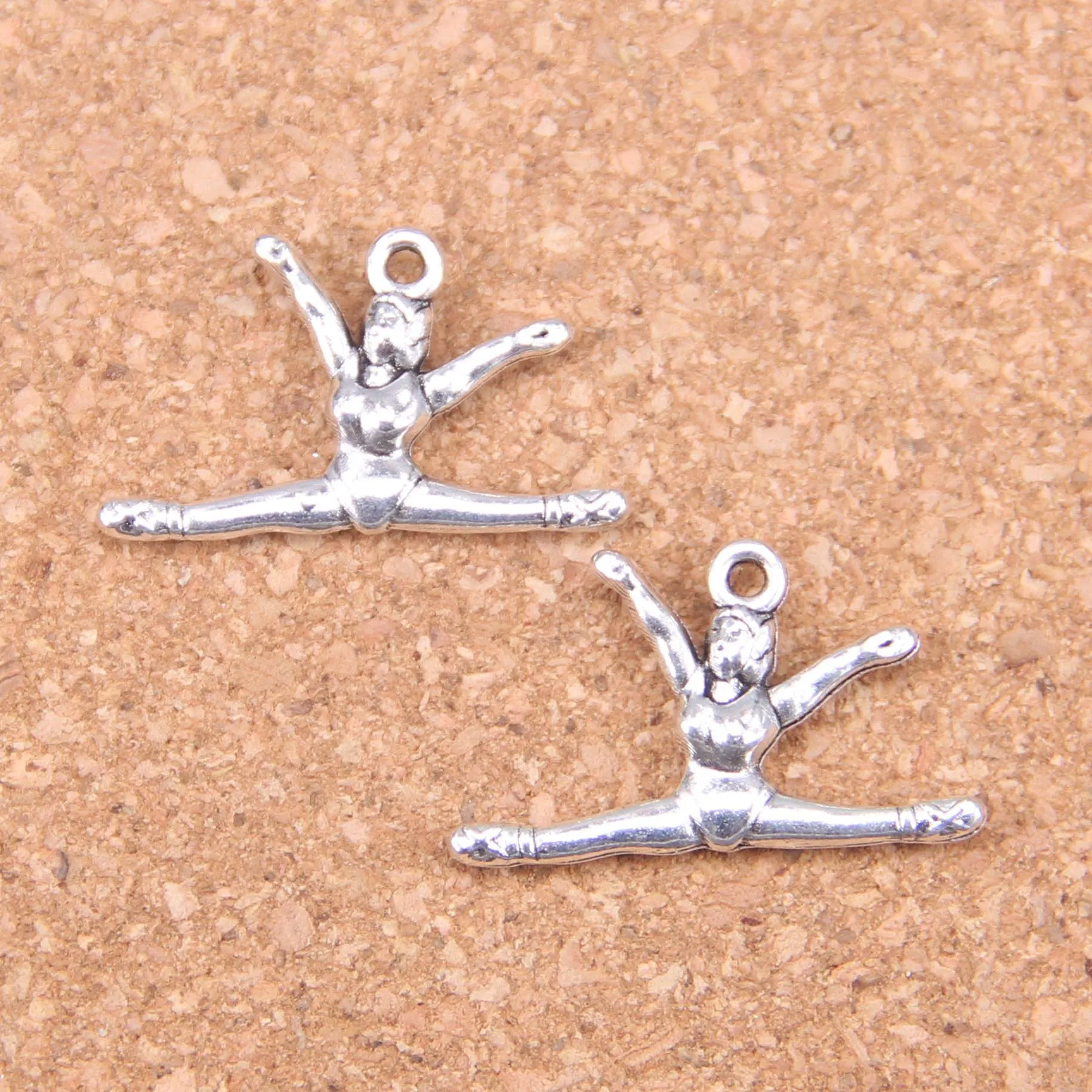 80pcs Charms Gymnastics Gymnast Sporter 22x16mm Antique Pendants,Vintage Tibetan Silver Jewelry,DIY For Bracelet Necklace