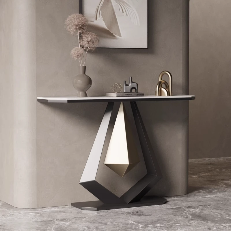 

Modern luxury rock slab entrance table with exquisite appearance, suitable for hotel villa living room and bedroom
