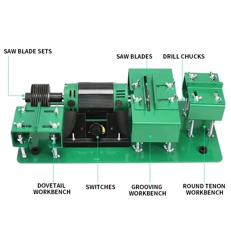 Mini Table Saw and Riveter DIY Woodworking Multi-Function Small Cutter for Making Mortise-and-Tenon Joints and Birdcages