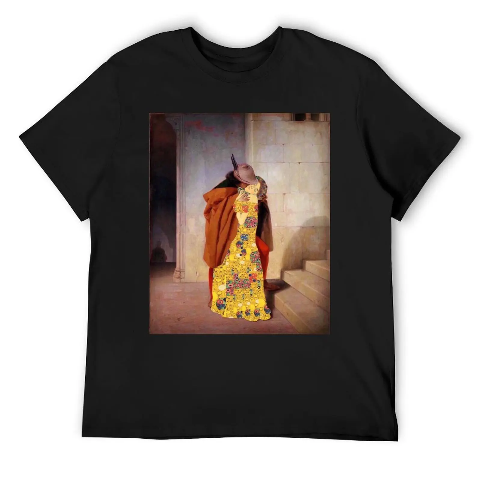 

the kiss klimt and hayez - revisitation T-Shirt cheap stuff vintage Short sleeve tee man t shirt oversized t shirts for men