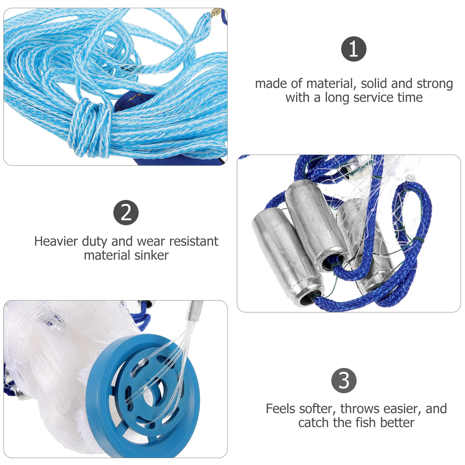 

Hand Throw Net Large Cast Throws Webs ‌casting Net‌ Castnet for Fishing Bait Small
