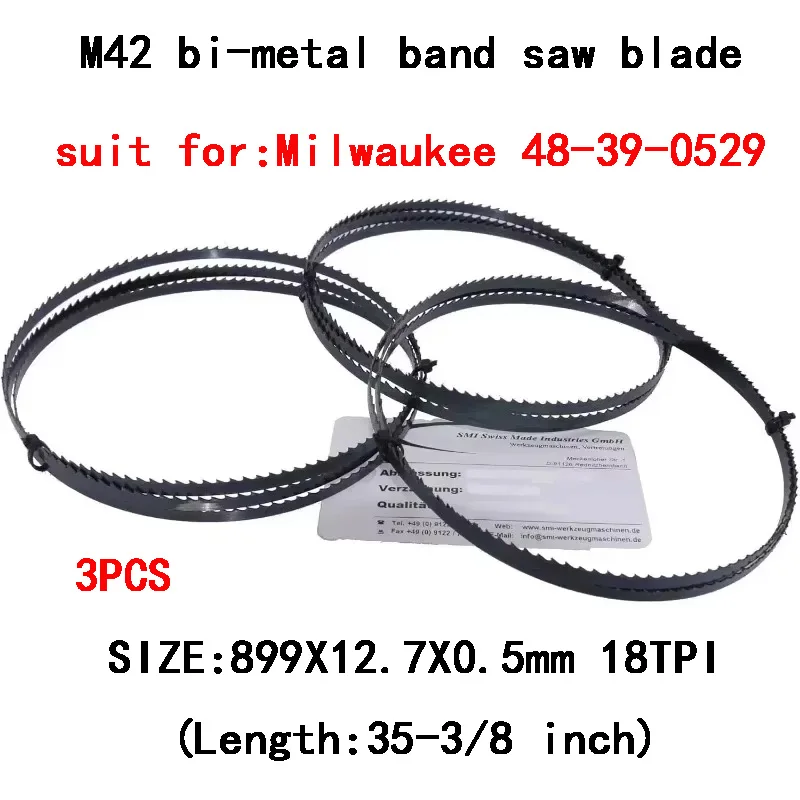 

3pc M42 bi-metal Band Saw Blade 899 12.7 0.5mm 18TPI for cut Metal Wood suit for BladeMilwaukee 48-39-0529