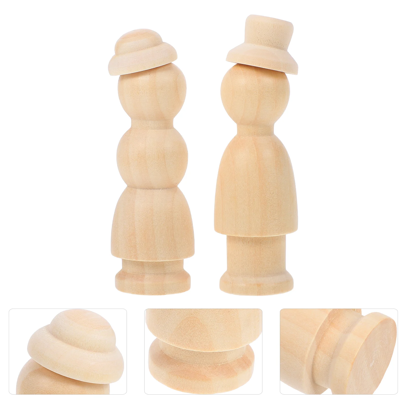 

10 Pcs Unfinished DIY Wooden Dolls to Paint Kids Toys Body Peg Bamboo Child