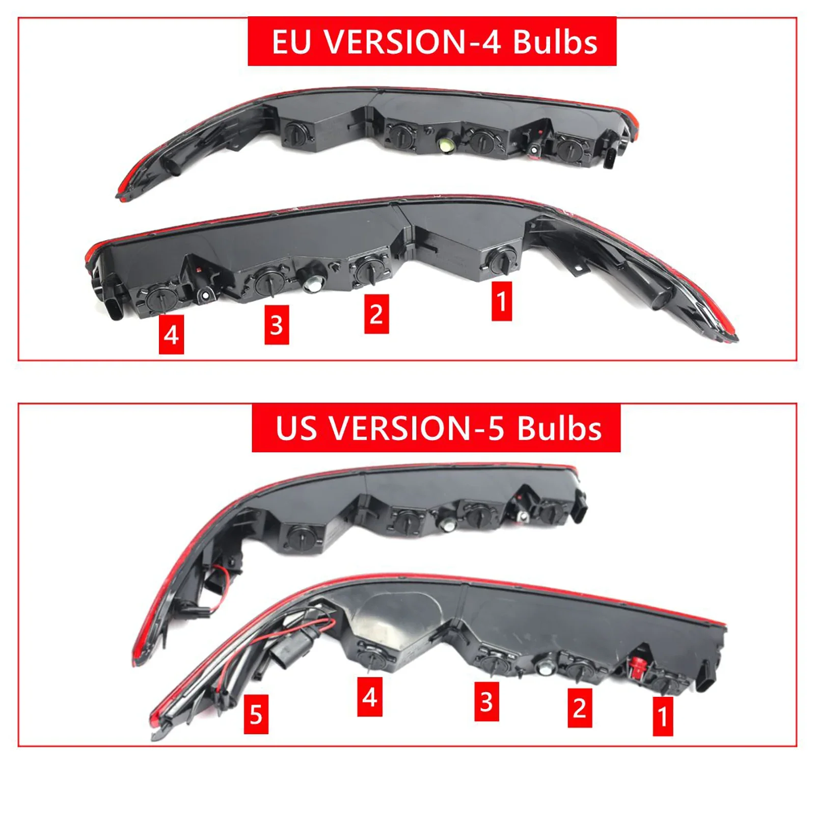 Compatible Audi Q7 2016-2020 Rear Bumper Brake Light Tail Turn Signal Lamp, Stop Brake Light EU/US Version 4M0945095 4M0945096
