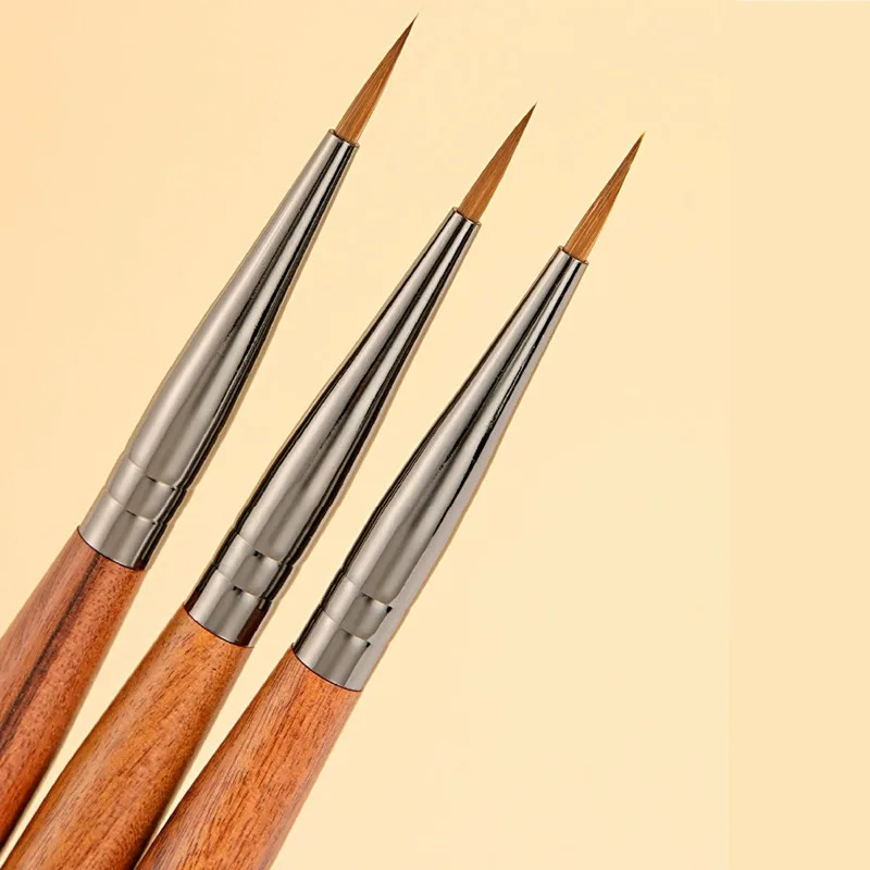 1/2PCS Manico in legno di sandalo Kolinsky Capelli Pennello acrilico Gel UV Intagliare Penna Pennello Polvere liquida FAI DA TE Unghie Disegno Unghie artistiche Bruses