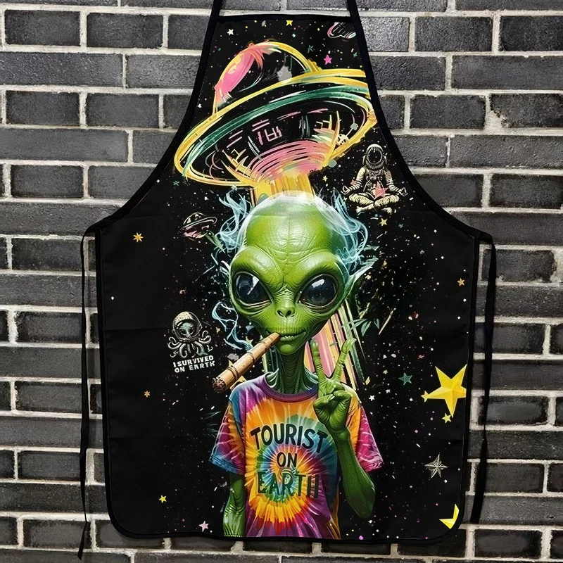 Space Alien Apron 1pc, Lightweight & Sturdy, Multi-Purpose Kitchen Work Apron