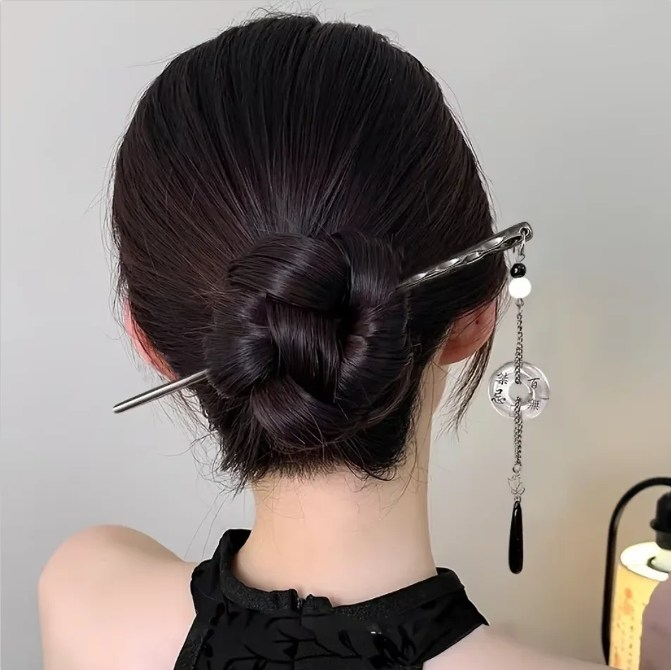 Alloy Simple Hair Sticks for Women Girls Metal Hairpin Vintage Floral Hair Forks Hair Accessories Gift view 5