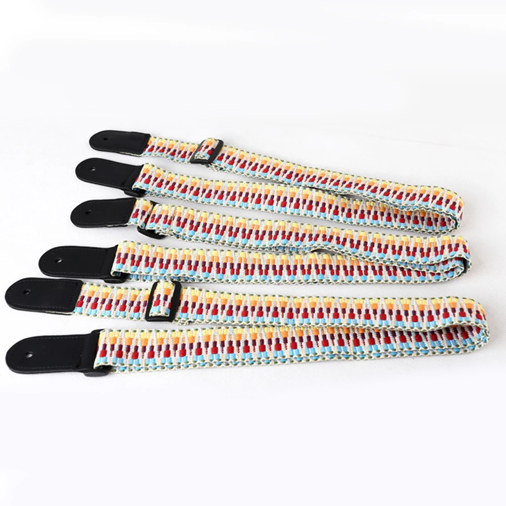 

2pcs Ukulele Strap Ethnic Style Rainbow Small Guitar Shoulder Straps Sturdy Ukulele Sling Accessories for Home Outdoor Use