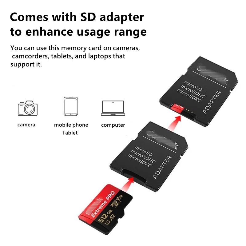 High Speed TF Memory Card 32GB 64GB 128GB 256GB 512GB 4K Drone Camera Phone Tablet SD Storage Card