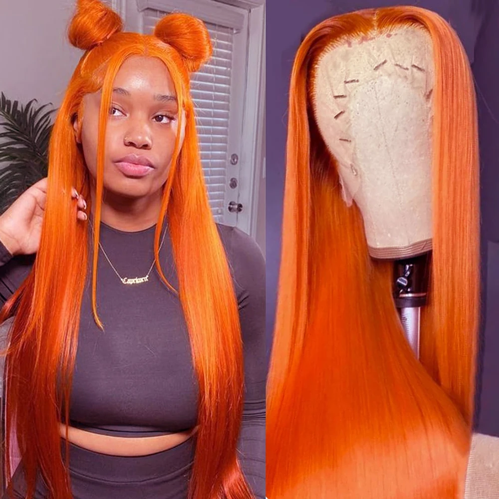 

30 дюймов 350 имбирно-оранжевый 13X6 парики человеческих волос 13x4 прямые парики фронта шнурка человеческие волосы предварительно выщипанные с волосами ребенка