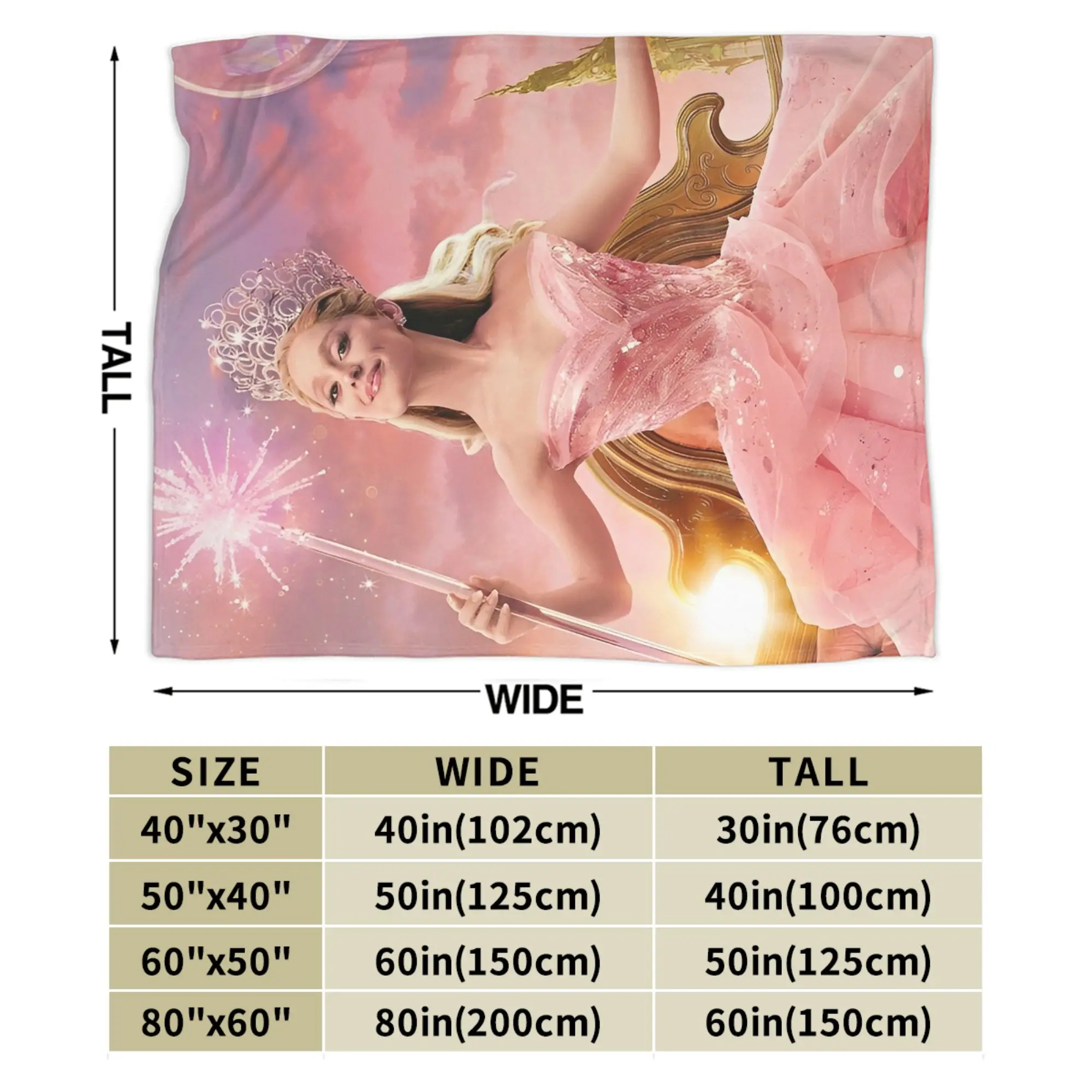 Blanket Travel Office Wicked Elphaba & Glinda Tonal  Throw Blanket Flannel Bedspread For Couch Chair Street Trend Sofa Bed Cover